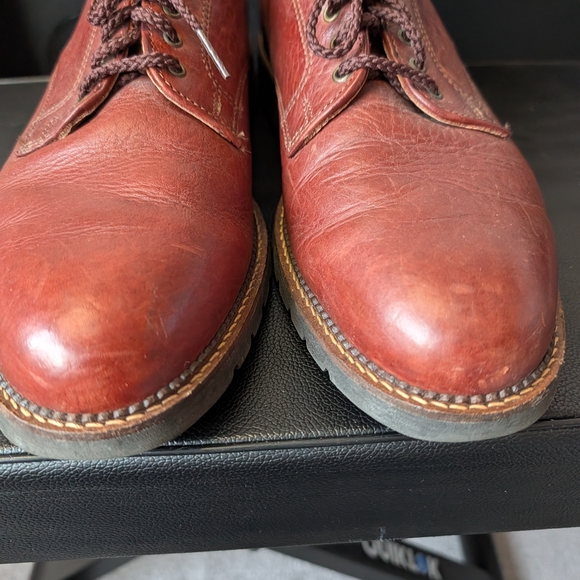 H.S. Trask Bison Leather Oxford Shoes Lug Sole USA Made Men’s 11 N - Picture 7 of 14